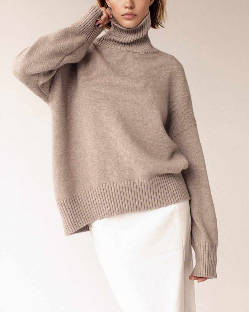 turtleneck loose long sleeve knitted pullover sweater tops